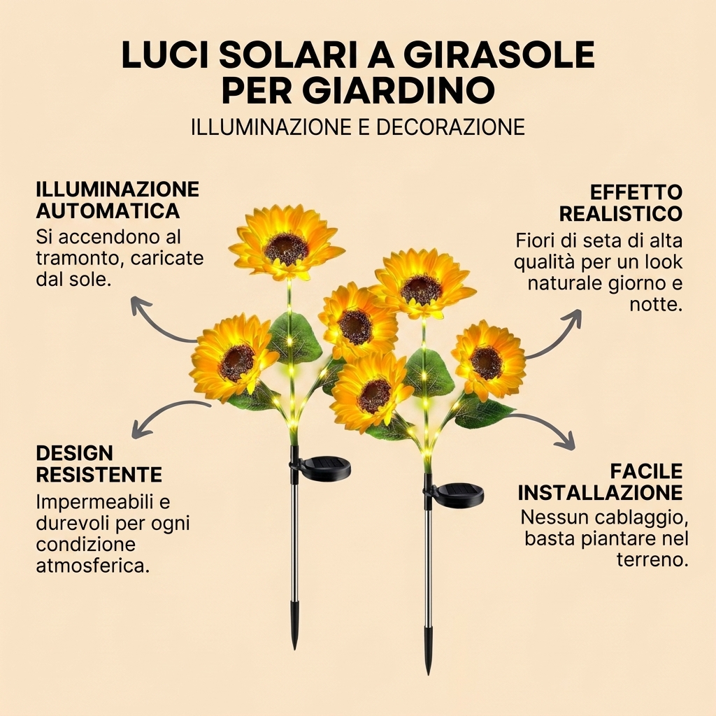 Lumiflora™ – Girasoli Luminosi a Energia Solare
